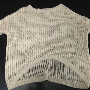 Woven long sleeve sweater